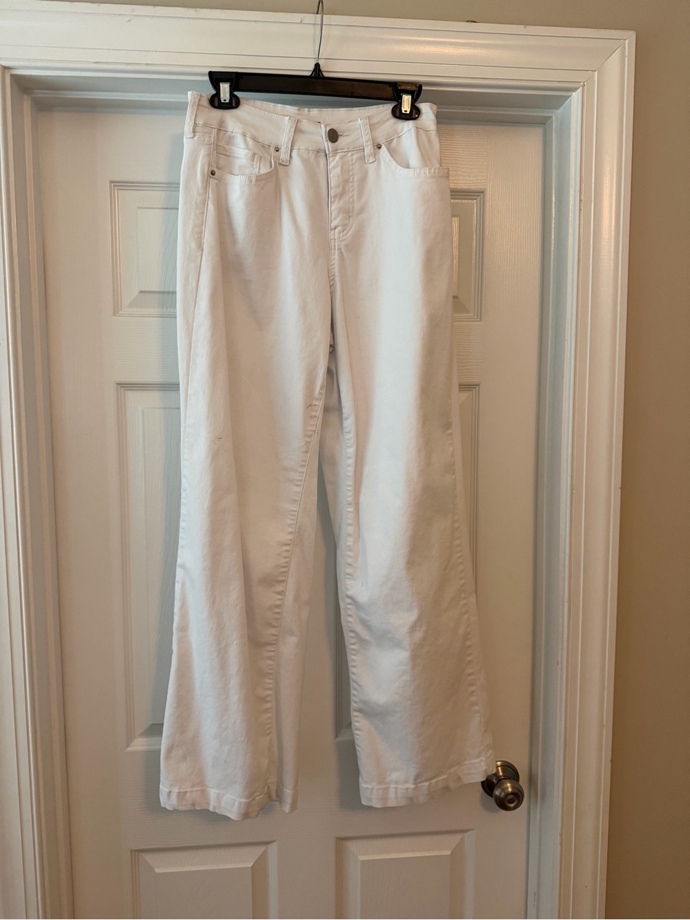 Royalty For Me White Flared Wide-Leg Jeans